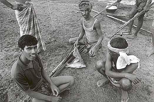孟加拉,渔民,准备,捕鱼