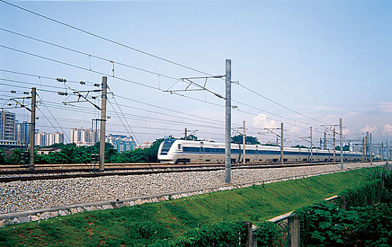 广州市广深铁路线上的和谐号列车