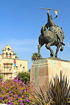 骑马雕像,博物馆,男人,巴尔博亚公园,圣地亚哥,加利福尼亚,美国