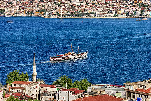 乘客,渡轮,博斯普鲁斯海峡,伊斯坦布尔,土耳其