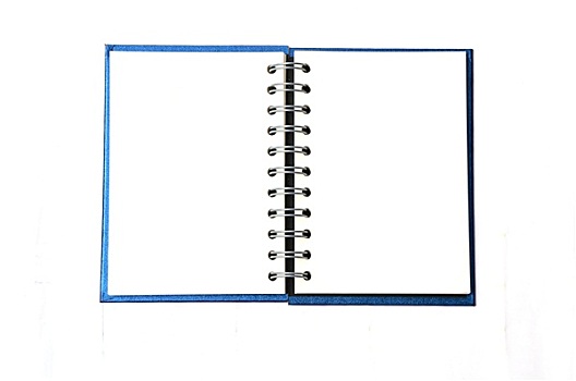 蓝色,笔记本,隔绝,白色背景