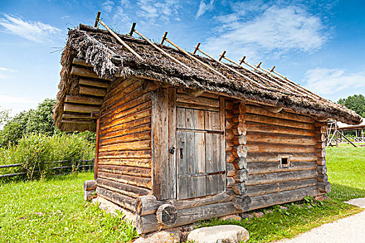 木质,建筑,样板,小,乡村,俄罗斯,浴室,院落