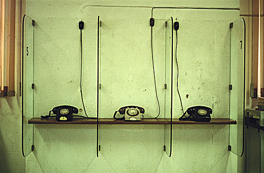 电话,三个,分隔,光盘,电讯,沟通,通话,拨号,老,电话亭,玻璃