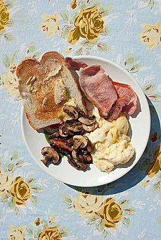 英国,早餐,桌布