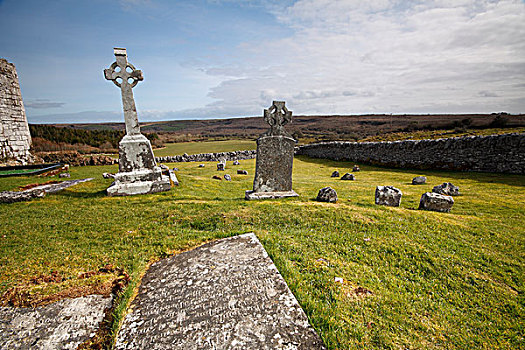 教堂,墓地,布伦,区域,克雷尔县,爱尔兰
