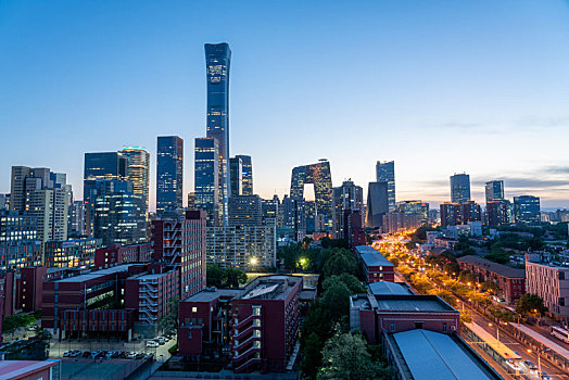 北京商务区夜景