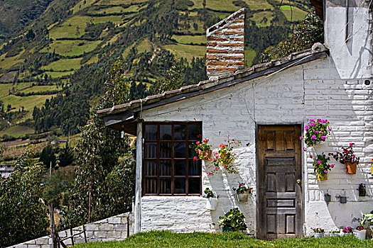 传统,房子,高地,因巴布拉省,省,靠近,厄瓜多尔