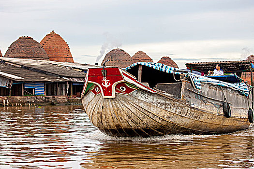 河船,景象,湄公河,三角洲,越南,印度支那,东南亚,东方,亚洲