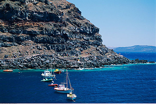 船,港口,锡拉岛,希腊