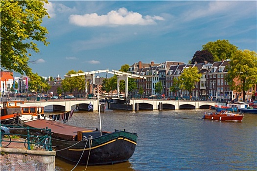 桥,瘦桥,阿姆斯特丹,荷兰