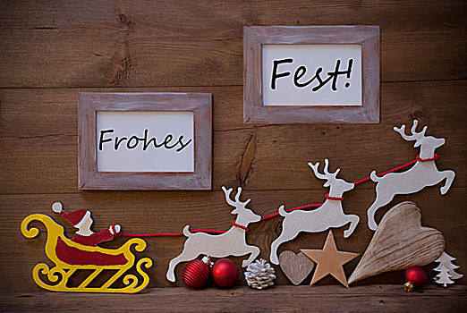 圣诞老人,雪撬,框,节庆,高兴