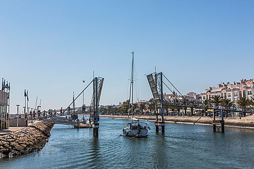 步行桥,码头,拉各斯,阿尔加维,葡萄牙,欧洲