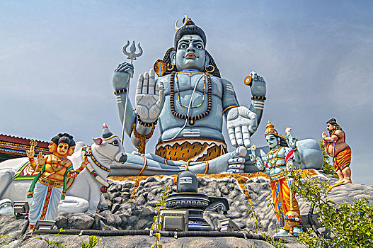 巨大,雕塑,神,湿婆神,庙宇,斯里兰卡