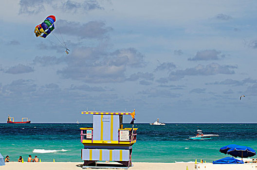 帆伞运动,迈阿密,南,海滩,艺术,地区,佛罗里达,美国