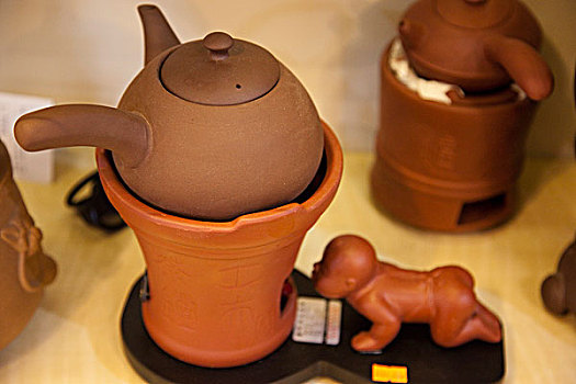 不同,形状,茶壶,出售,茶园,潮州,中国