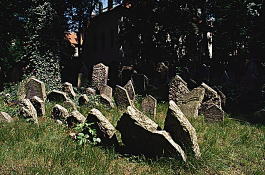 墓碑,墓地,老,犹太,布拉格,捷克共和国