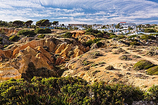 侵蚀,风景,石灰石,悬崖,阿尔布斐拉,阿尔加维,葡萄牙