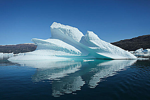 格陵兰,红色,岛屿,景色,风景,冰山,反射
