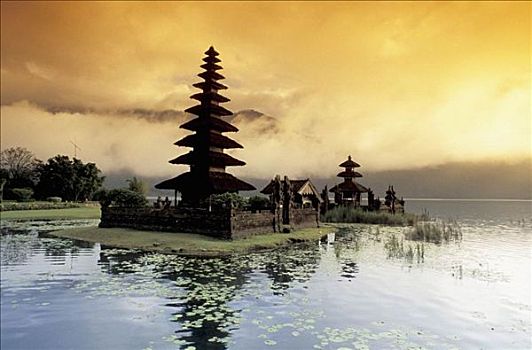 布拉坦湖,庙宇,巴厘岛,印度尼西亚