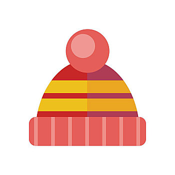 冬天,编织,红色,帽子,矢量,象征,帽,破旧,防护,寒冷,时尚配饰,滑雪,绵羊,毛织品,插画