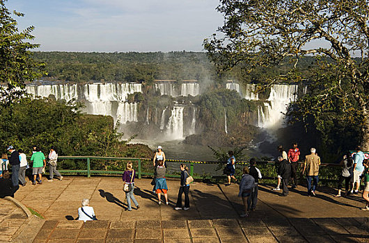 巴西,伊瓜苏,国家公园,伊瓜苏瀑布,游客,阿根廷,瀑布