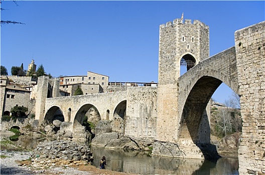 中世纪城市,贝萨卢,加泰罗尼亚,西班牙