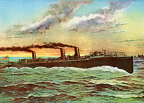 美国军舰,美洲,鱼雷,船,1898年,艺术家,未知