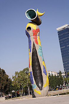 雕塑,米罗,巴塞罗那,加泰罗尼亚,西班牙