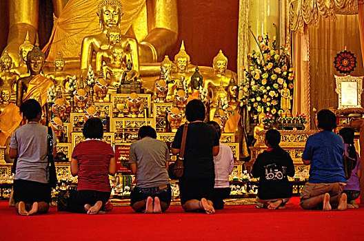 泰国,清迈,庙宇,寺院,人,祈祷