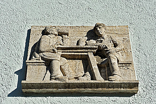 象征,两个,男人,喝,海尔拉赫因,慕尼黑,巴伐利亚,德国,欧洲