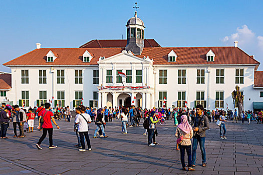 市政厅,巴达维亚,历史,中心,雅加达,西部,爪哇,印度尼西亚,亚洲