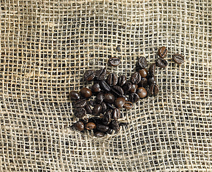 咖啡豆,黄麻纤维,布,背影