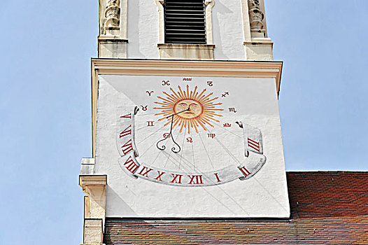 日晷,朝圣教堂,建造,兄弟,巴登符腾堡,德国,欧洲