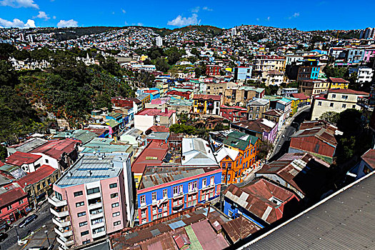 俯视,瓦尔帕莱索,智利