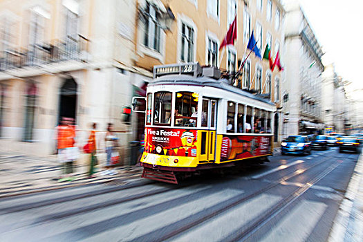 葡萄牙,里斯本,著名,老,有轨电车