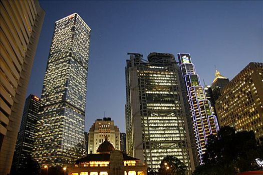 高层建筑,黃昏,香港岛,香港,中国,亚洲