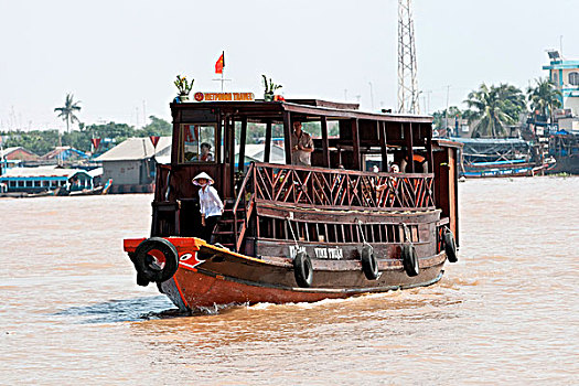 船,湄公河,湄公河三角洲,越南,东南亚,亚洲