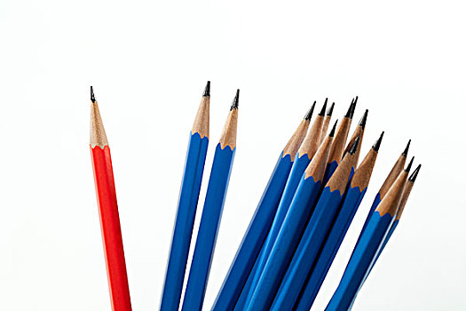 蓝色,红色,铅笔