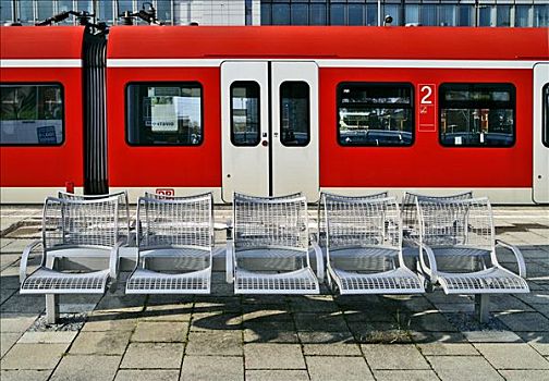 椅子,站台,正面,城市,电车,货车