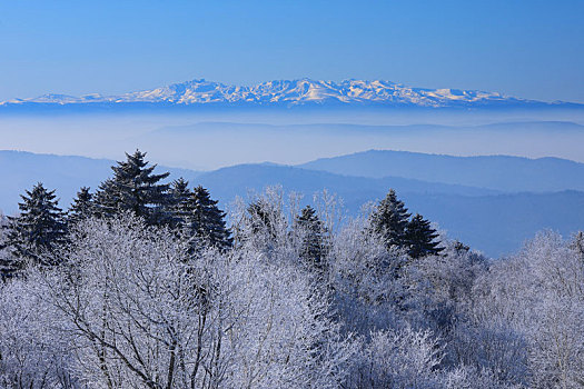 远眺雄伟长白山