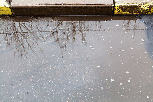 表面,城市街道,雨