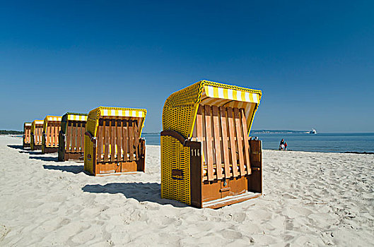 沙滩椅,沙滩,宾兹,梅克伦堡前波莫瑞州,德国,欧洲