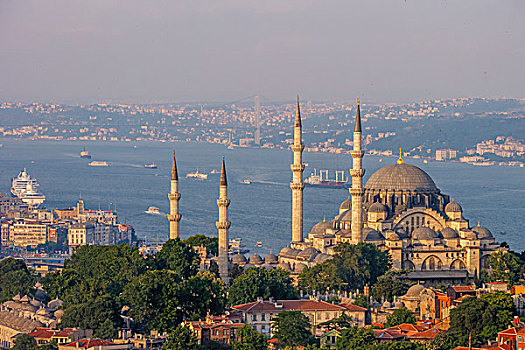 俯视,博斯普鲁斯海峡,伊斯坦布尔,土耳其