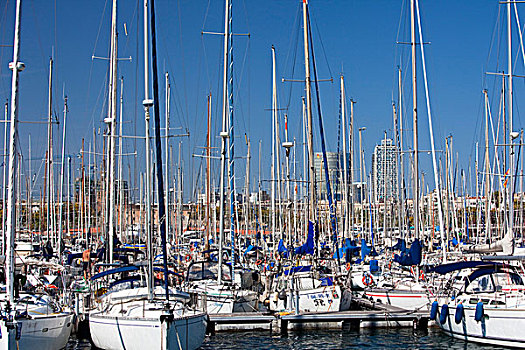 帆船,港口,巴塞罗那,加泰罗尼亚,西班牙,欧洲