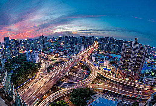 上海高架道路汽车