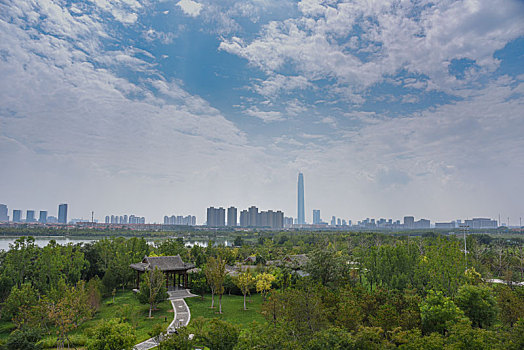 天津市西青区水西公园郊野风光