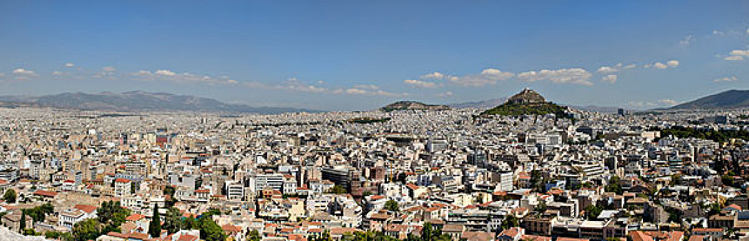 雅典,希腊,全景,浩大,城市,雅典卫城