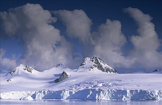 积云,上方,冰,风景,南极