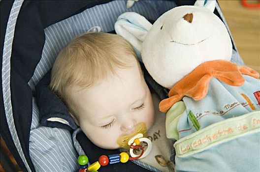 婴儿,睡觉,毛绒玩具