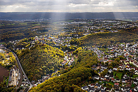 城堡,山,天气,鲁尔区,北莱茵威斯特伐利亚,德国